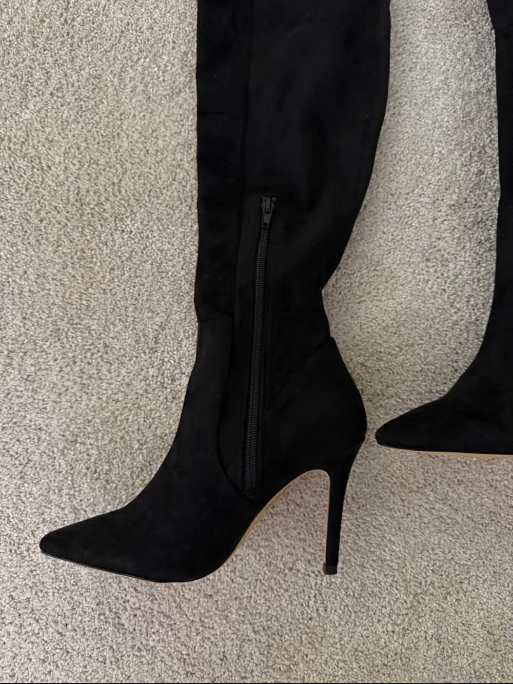 Aldo Black Suede Over-the-Knee Stiletto Boots